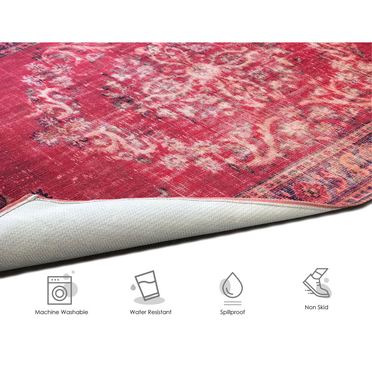 Bungalow Rose Sparx Washable Indoor Area Rug, 4x6 Wayfair Canada